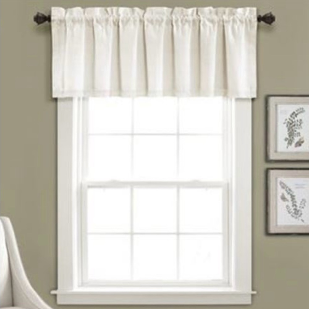Porch & Den Chateau Lush Decor Linen Lace Window Curtain Vala…